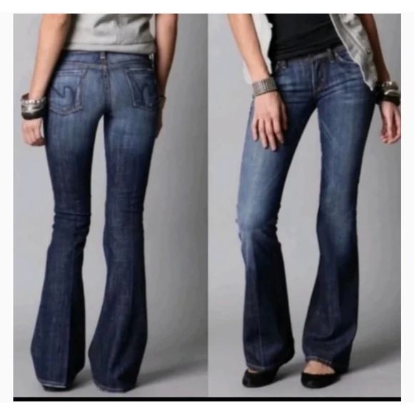 Citizens Of Humanity Dark Blue Wide Leg Jeans - Picture 1 of 11